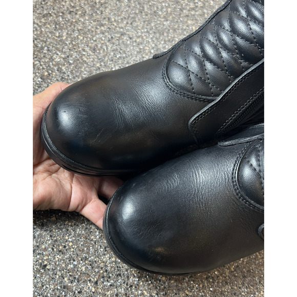 Sedici Street Riding Motorcycle Black Leather Mid Calf Boot Zip/Snap Womens Sz 6 - Picture 8 of 12